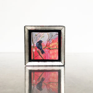 blackbird miniature painting 5x5cm LG frame #paintlikeabirdsings